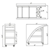 Touch America Teak Service Esthetician Rolling Cart - 41096-GT
